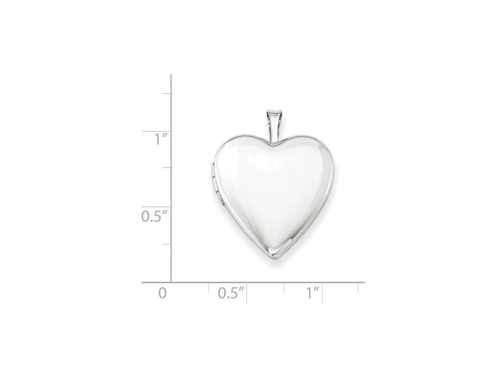 FJC Finejewelers Sterling Silver 20mm Satin Heart Locket Necklace