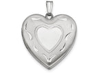FJC Finejewelers Sterling Silver 24mm D/c Heart Locket Necklace