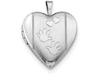 FJC Finejewelers Sterling Silver 20mm Hands Heart Locket Necklace