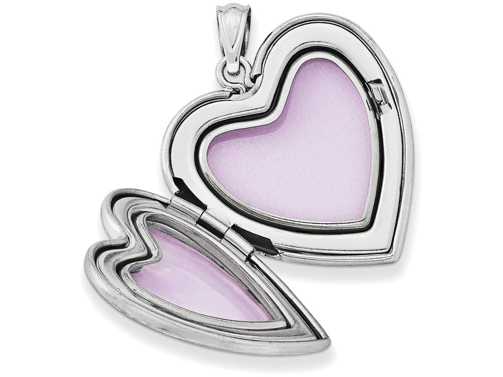 FJC Finejewelers Sterling Silver 24mm Satin, Enameled, D/c Rose Locket Necklace