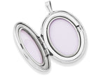 FJC Finejewelers Sterling Silver 26mm Enameled, D/c Floral and Heart Oval Locket Necklace