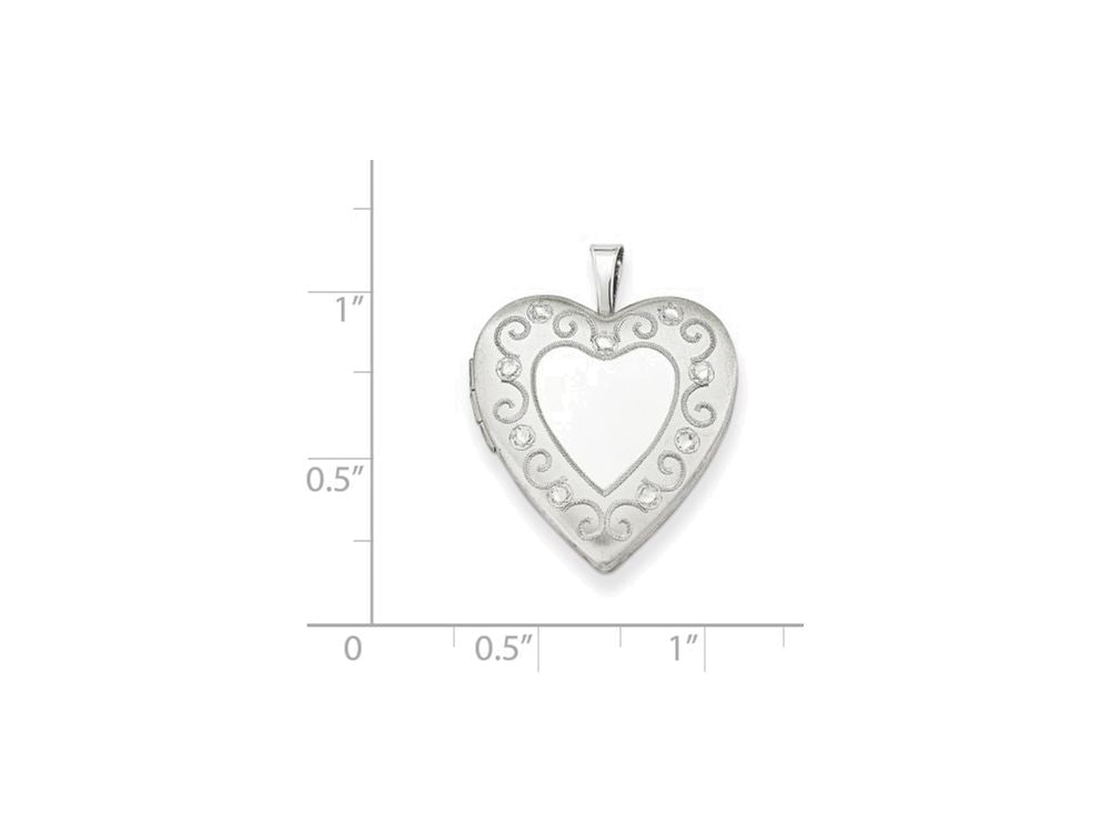 FJC Finejewelers Sterling Silver 20mm D/c Heart Locket Necklace