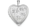 FJC Finejewelers Sterling Silver 20mm Textured Daisies Heart Locket Necklace
