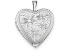 FJC Finejewelers Sterling Silver 20mm Textured Daisies Heart Locket Necklace