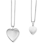 FJC Finejewelers Sterling Silver Rhodium-plated Cross And Flowers Enamel Heart Locket And Pendant Set 18 inch chain incl