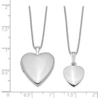 FJC Finejewelers Sterling Silver Rhodium-plated Polished And Satin Heart Locket And Pendant Set 18 inch chain included