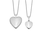 FJC Finejewelers Sterling Silver Rhodium-plated Polished And Satin Heart Locket And Pendant Set 18 inch chain included