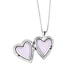 FJC Finejewelers Sterling Silver Rhodium-plated Polished And Satin Butterfly Heart Locket And Small Pendant Set 18 inch