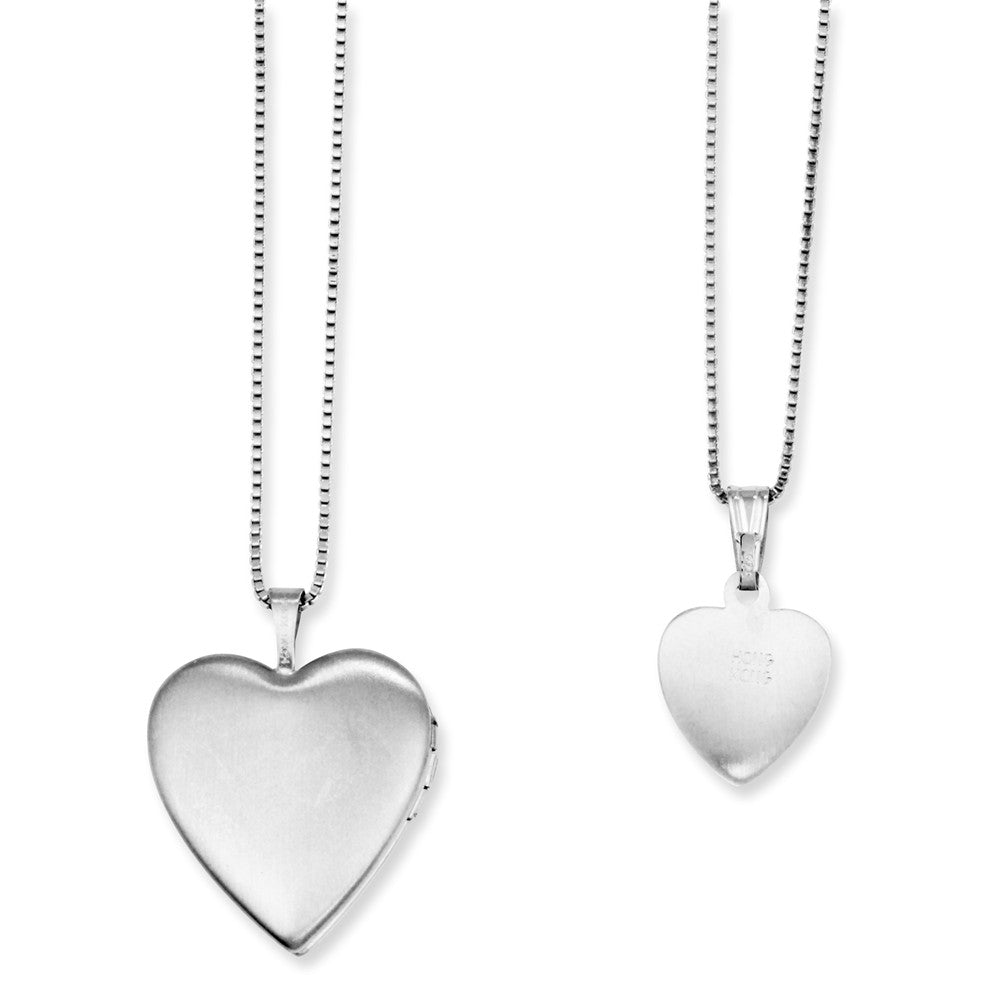 FJC Finejewelers Sterling Silver Rhodium-plated Polished And Satin Butterfly Heart Locket And Small Pendant Set 18 inch