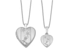 FJC Finejewelers Sterling Silver Rhodium-plated Polished And Satin Butterfly Heart Locket And Small Pendant Set 18 inch
