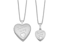 FJC Finejewelers Sterling Silver Rhodium-plated Polished Satin Forever In My Heart Locket And Pendant Set 18 inch chain