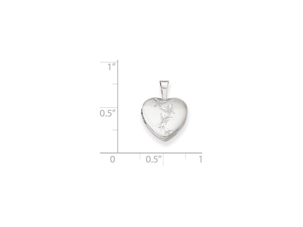 FJC Finejewelers Sterling Silver Butterflies 12mm Heart Locket Necklace