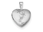 FJC Finejewelers Sterling Silver Butterflies 12mm Heart Locket Necklace