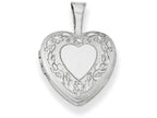 FJC Finejewelers Sterling Silver Flower Border 12mm Heart Locket Necklace