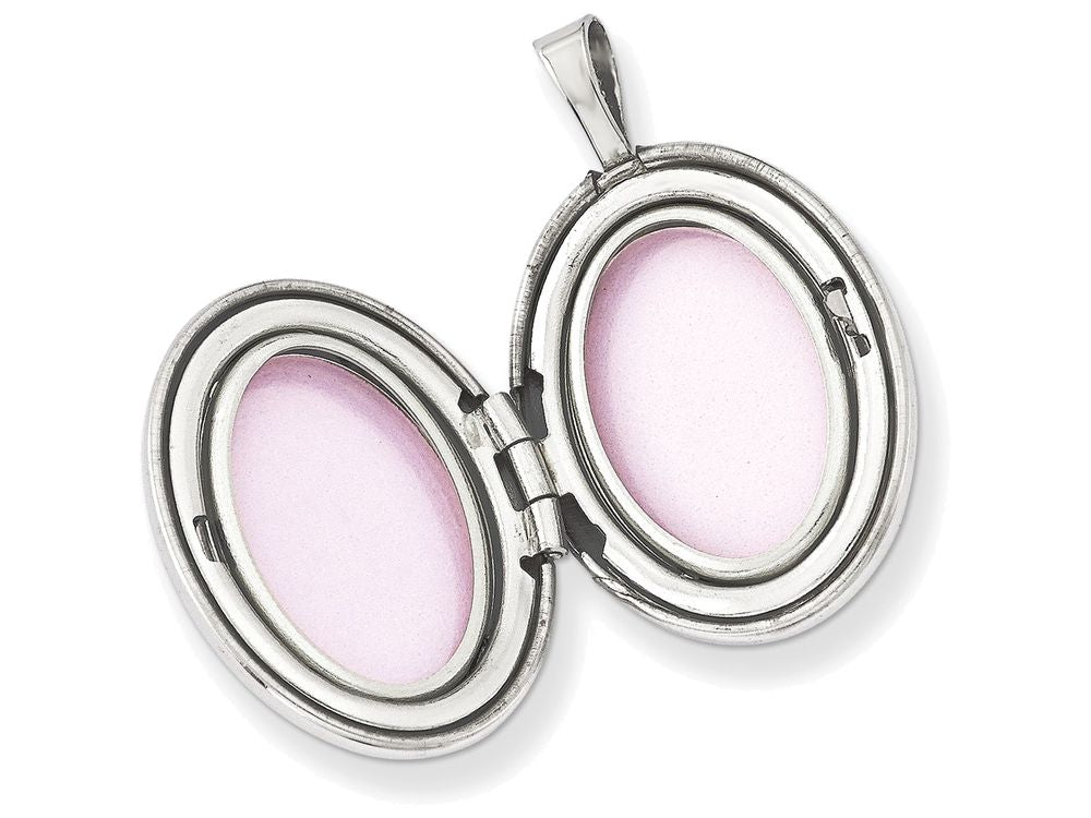 FJC Finejewelers Sterling Silver Swirls 19mm Oval Locket Necklace
