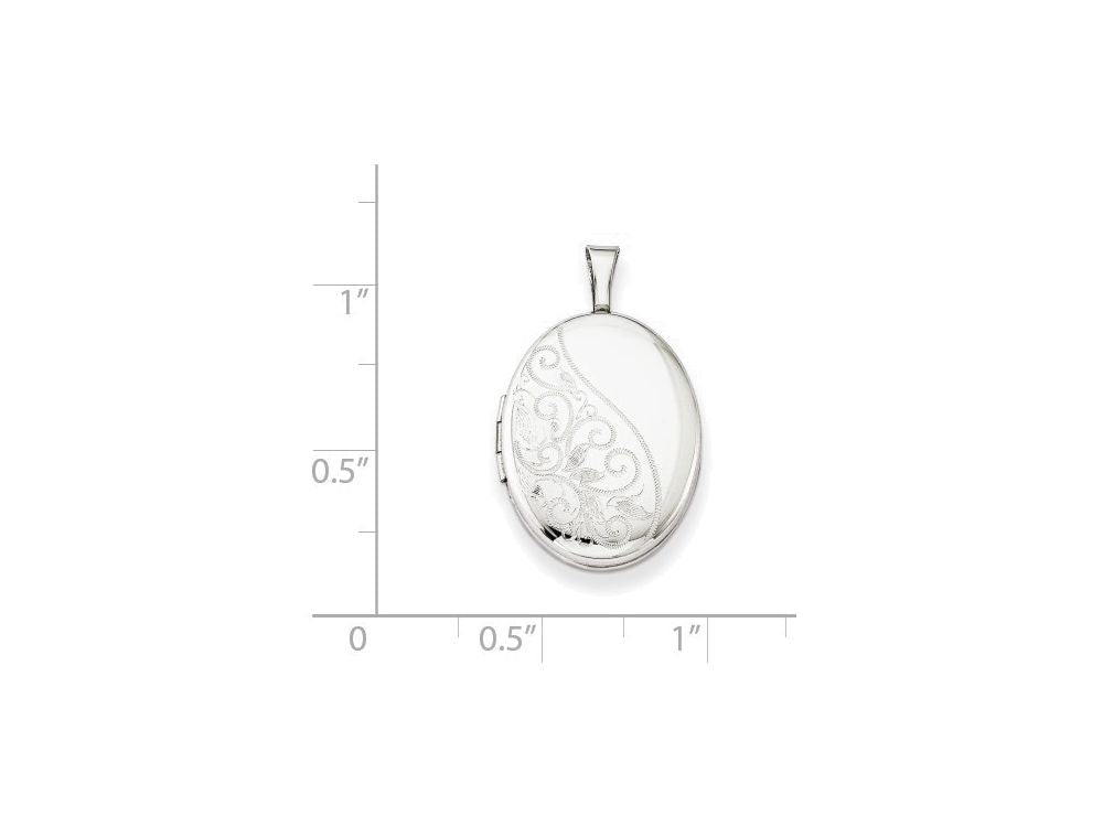 FJC Finejewelers Sterling Silver Swirls 19mm Oval Locket Necklace