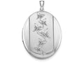 FJC Finejewelers Sterling Silver Butterflies 34mm Oval Locket Necklace