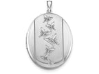 FJC Finejewelers Sterling Silver Butterflies 34mm Oval Locket Necklace