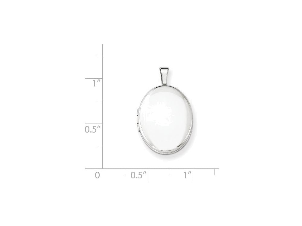 FJC Finejewelers Sterling Silver 16mm Polished Oval Locket Necklace