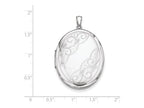 FJC Finejewelers Sterling Silver W/ Side Swirls 34mm Oval Locket Necklace