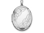 FJC Finejewelers Sterling Silver W/ Side Swirls 34mm Oval Locket Necklace