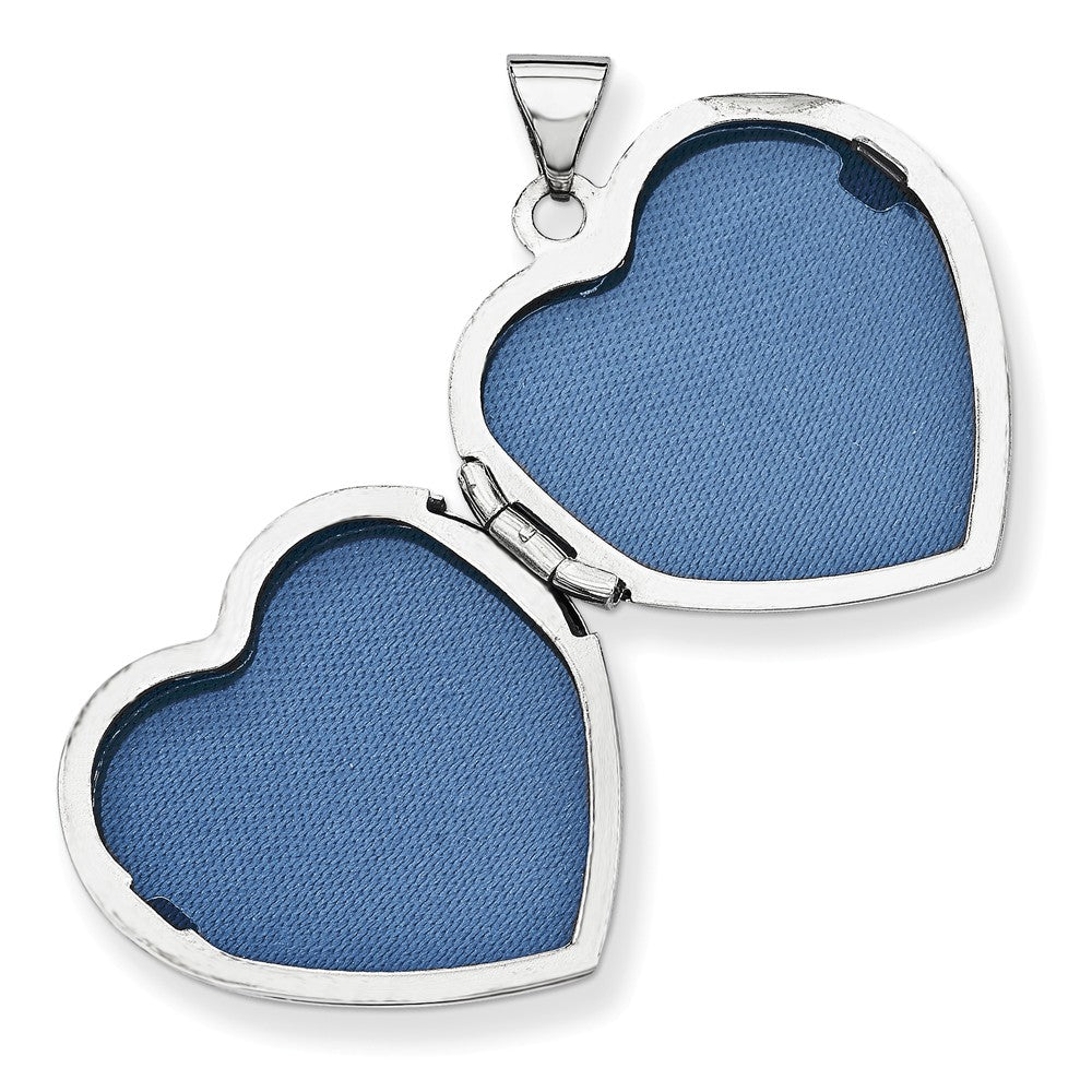 FJC Finejewelers Sterling Silver Rhodium-plated W/gold-plate 21mm Heart Locket Pendant Necklace 18 inch chain included
