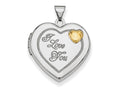 FJC Finejewelers Sterling Silver Rhodium-plated W/gold-plate 21mm Heart Locket Pendant Necklace 18 inch chain included