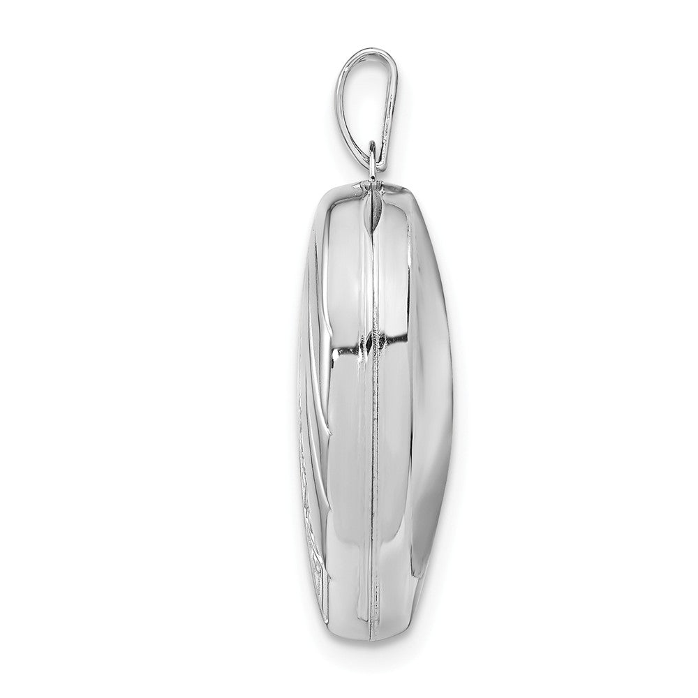 FJC Finejewelers Sterling Silver Rhodium-plated 21mm Heart Locket Pendant Necklace 18 inch chain included