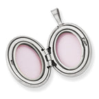 FJC Finejewelers Sterling Silver Rhodium-plated Scroll Oval Locket Pendant Necklace 18 inch chain included