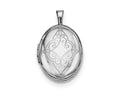 FJC Finejewelers Sterling Silver Rhodium-plated Scroll Oval Locket Pendant Necklace 18 inch chain included