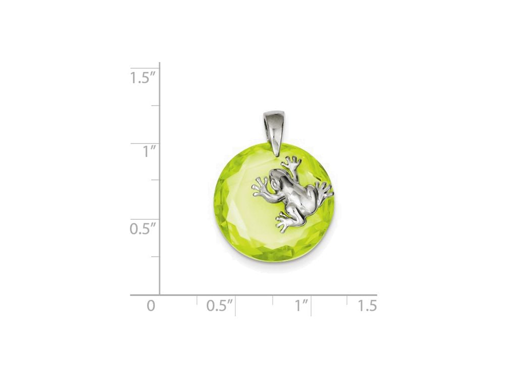 FJC Finejewelers Sterling Silver Green Cubic Zirconia Frog Pendant Necklace - Chain Included