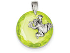 FJC Finejewelers Sterling Silver Green Cubic Zirconia Frog Pendant Necklace - Chain Included