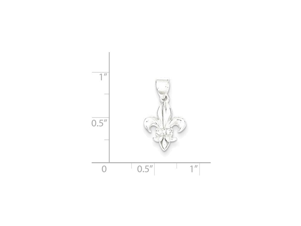 FJC Finejewelers Sterling Silver Cubic Zirconia Fleur De Lis Pendant Necklace - Chain Included