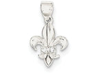 FJC Finejewelers Sterling Silver Cubic Zirconia Fleur De Lis Pendant Necklace - Chain Included
