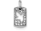 FJC Finejewelers Sterling Silver Peace Cubic Zirconia Dove Charm