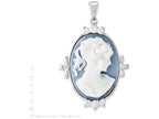 FJC Finejewelers Sterling Silver Cubic Zirconia Cameo Pendant Necklace - Chain Included