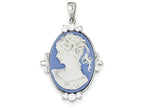 FJC Finejewelers Sterling Silver Cubic Zirconia Cameo Pendant Necklace - Chain Included