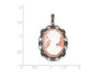 FJC Finejewelers Sterling Silver Marcasite Cameo Pendant Necklace - Chain Included