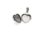 FJC Finejewelers Sterling Silver Red Enamel and Marcasite Heart Locket Necklace