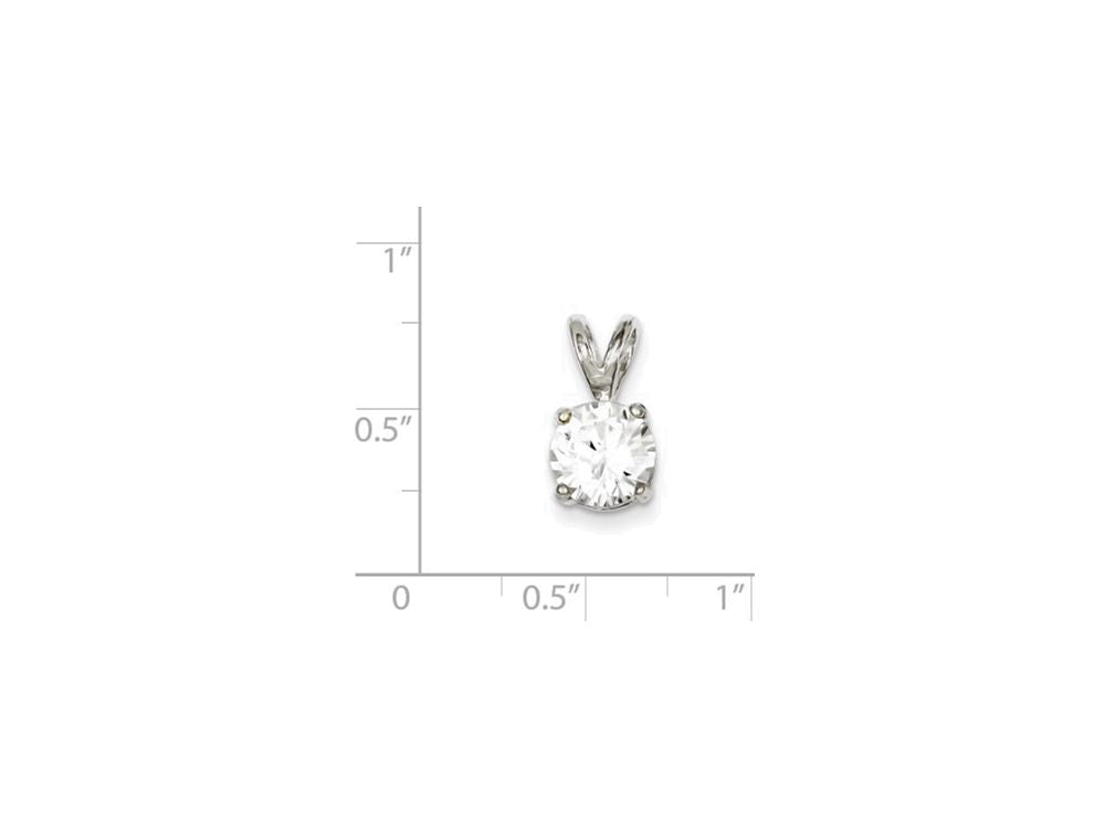 FJC Finejewelers Sterling Silver Round Cubic Zirconia Pendant Necklace - Chain Included