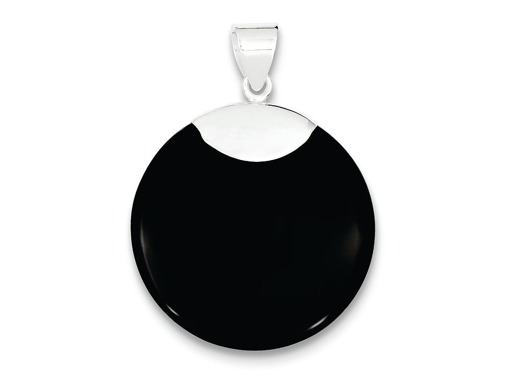 FJC Finejewelers Sterling Silver Round Black Onyx Pendant Necklace - Chain Included