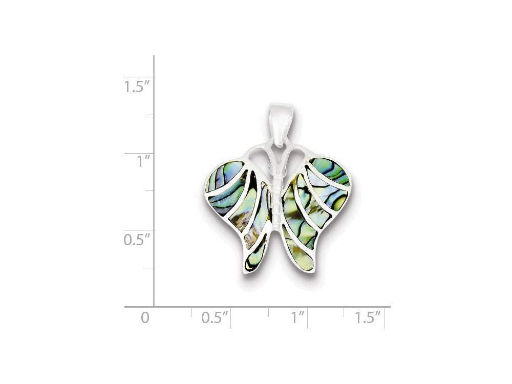 FJC Finejewelers Sterling Silver Abalone Butterfly Pendant Necklace - Chain Included