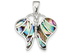 FJC Finejewelers Sterling Silver Abalone Butterfly Pendant Necklace - Chain Included