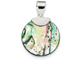 FJC Finejewelers Sterling Silver Round Abalone Pendant Necklace - Chain Included
