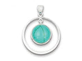 FJC Finejewelers Sterling Silver Circle Turquoise Pendant Necklace - Chain Included