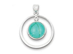 FJC Finejewelers Sterling Silver Circle Turquoise Pendant Necklace - Chain Included