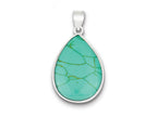 FJC Finejewelers Sterling Silver Teardrop Turquoise Pendant Necklace - Chain Included