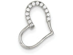 FJC Finejewelers Sterling Silver Cubic Zirconia Heart Pendant Necklace - Chain Included