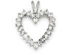 FJC Finejewelers Sterling Silver Cubic Zirconia Heart Pendant Necklace - Chain Included