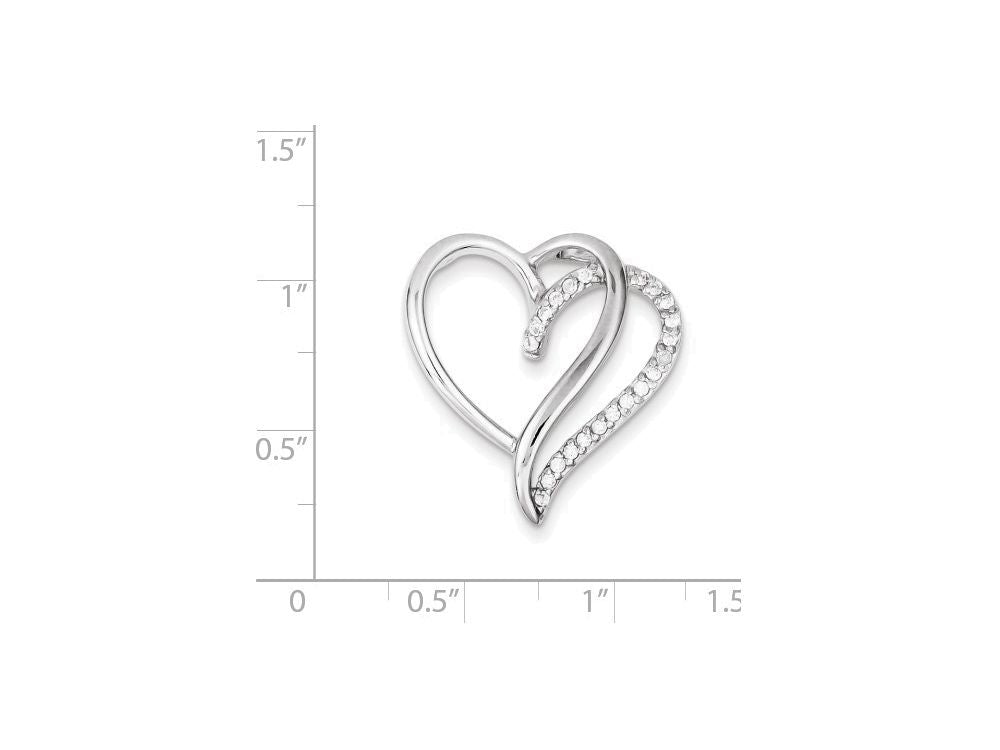 FJC Finejewelers Sterling Silver Cubic Zirconia Heart Pendant Necklace - Chain Included